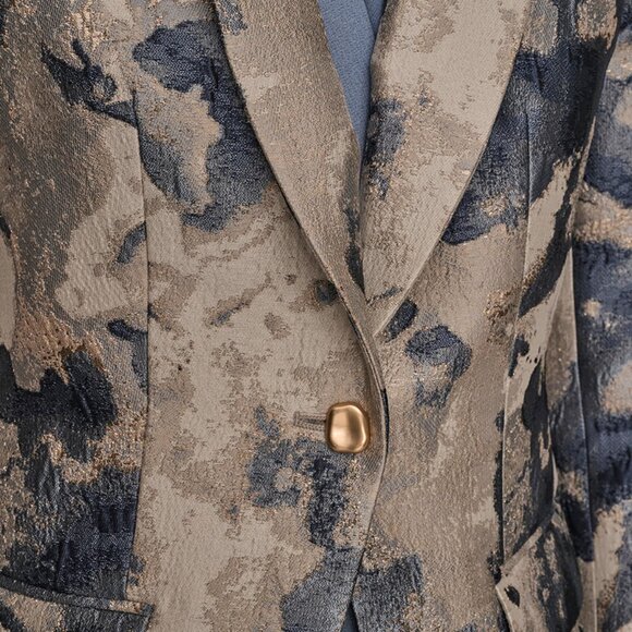 Donna Karan New York Womens Metallic Jacquard Blazer Limstone Multi SZ 6 New - Picture 4 of 5